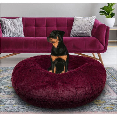 Rosewood Shag Bagel Bed bagel beds for dogs, cute dog beds, donut beds for dogs