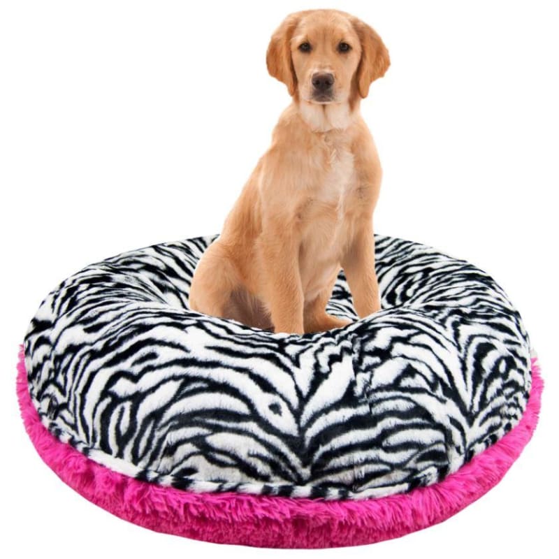 Zebra & Lollipop Shag Bagel Bed bagel beds for dogs, cute dog beds, donut beds for dogs, MADE TO ORDER, NEW ARRIVAL