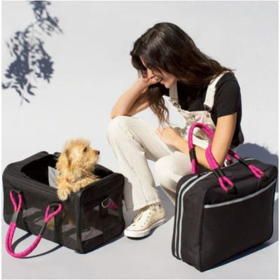 Out-of-Office Pet Carrier Black/Magenta NEW ARRIVAL