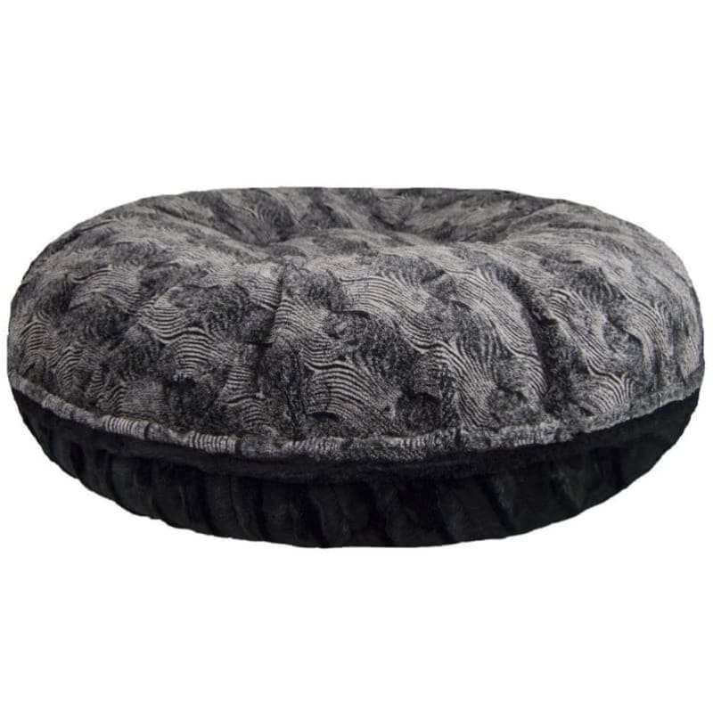 Artic Seal & Black Puma Shag Bagel Bed bagel beds for dogs, cute dog beds, donut beds for dogs, MADE TO ORDER, NEW ARRIVAL