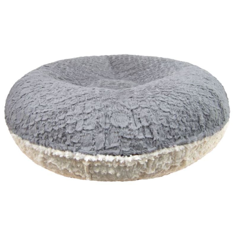Serenity Gray & Serenity Ivory Shag Bagel Bed BAGEL BEDS, bagel beds for dogs, BEDS, cute dog beds, donut beds for dogs