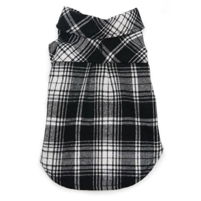 Black Flannel Button-Up Dog Shirt Dog Apparel