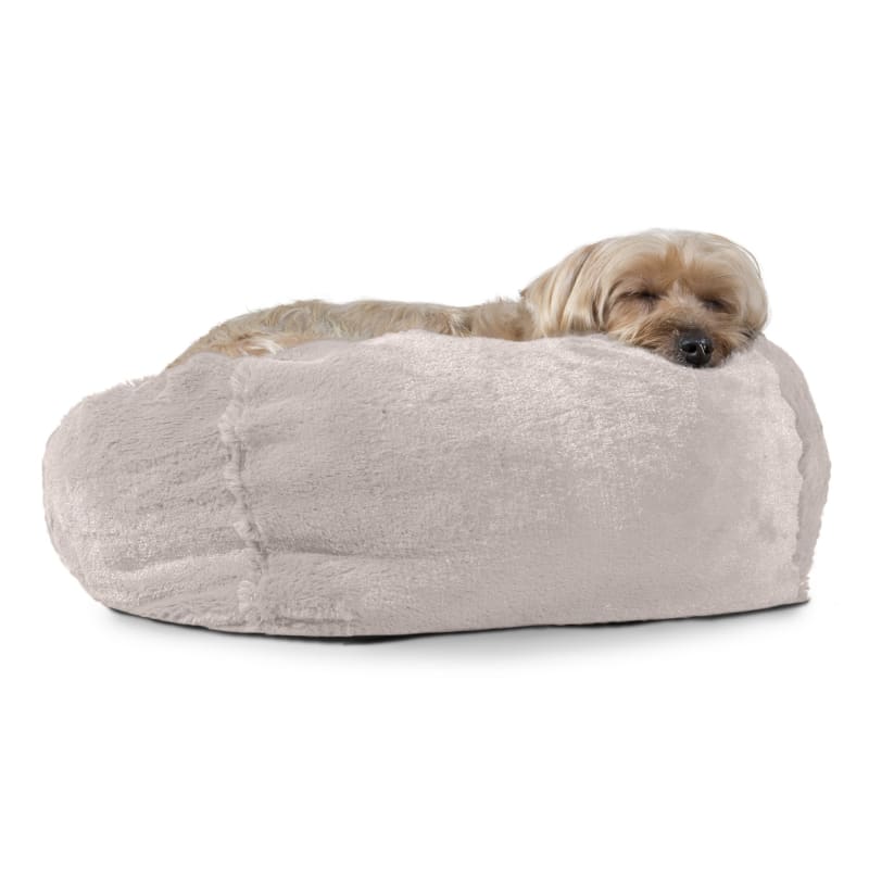 - Plush Faux Fur Pet Ball Bed in Blush FUR HAVEN NEW ARRIVAL