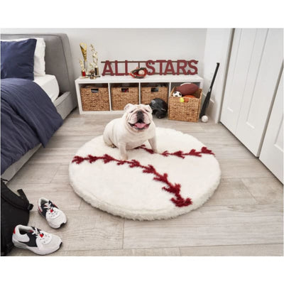 PupRug™ Faux Fur Orthopedic Baseball Dog Bed NEW ARRIVAL