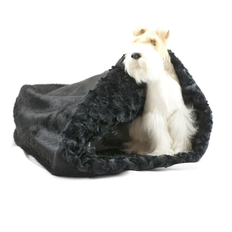 Black Fur with Black Curly Sue Cuddle Cup Dog Beds NEW ARRIVAL