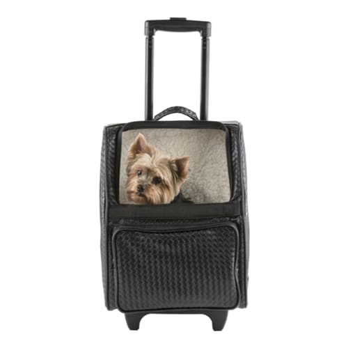 - Rio Black Quilted Luxe 3-In-1 Dog Carrier On Wheels