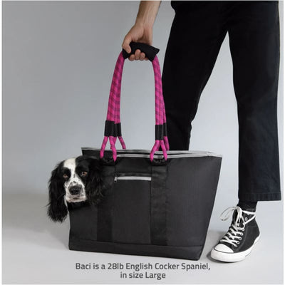 Out-and-About Dog Tote Black/Magenta NEW ARRIVAL