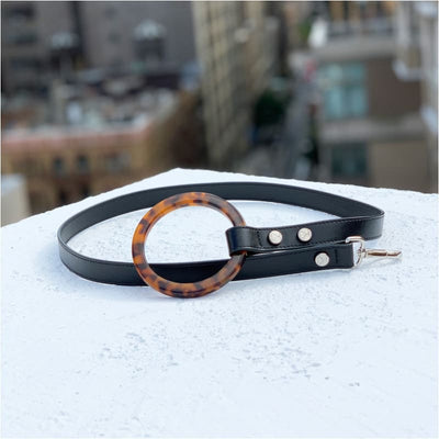 The Taylor Collar & Leash Collection - Black Italian Leather NEW ARRIVAL