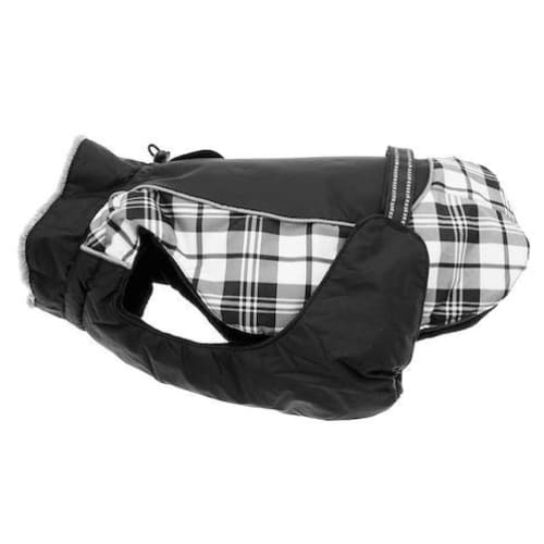 Black & White Plaid Alpine All Weather Coat Dog Apparel clothes for small dogs, cute dog apparel, cute dog clothes, dog apparel, dog 