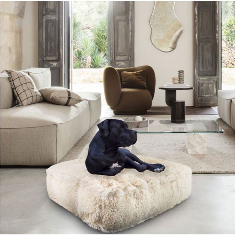Sicilian Rectangle Blondie Shag Bed BEDS, bolster dog beds, NEW ARRIVAL, rectangle dog beds