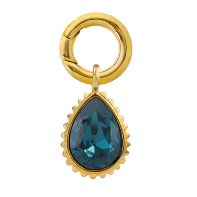 Queen Bee Turquoise Teardrop Collar Charm Gold NEW ARRIVAL