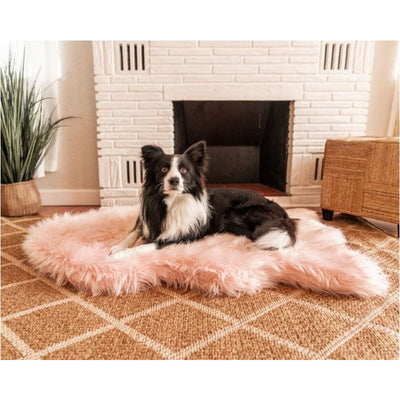 Blush Pink PupRug™ Faux Fur Othopedic Dog Bed NEW ARRIVAL