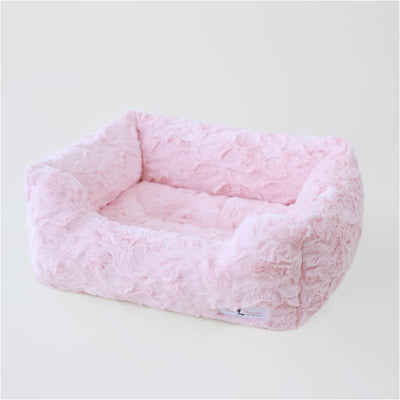 Bella Dog Bed in Baby Pink bolster beds for dogs, doggie designs, luxury dog beds, memory foam dog beds, orthopedic dog beds