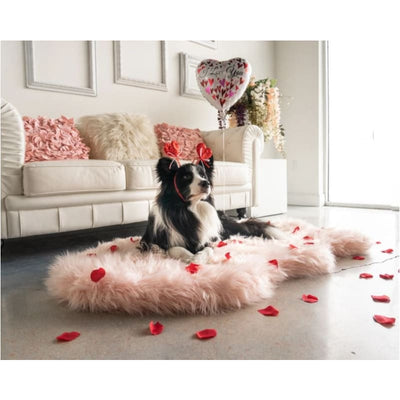 Blush Pink PupRug™ Faux Fur Othopedic Dog Bed NEW ARRIVAL