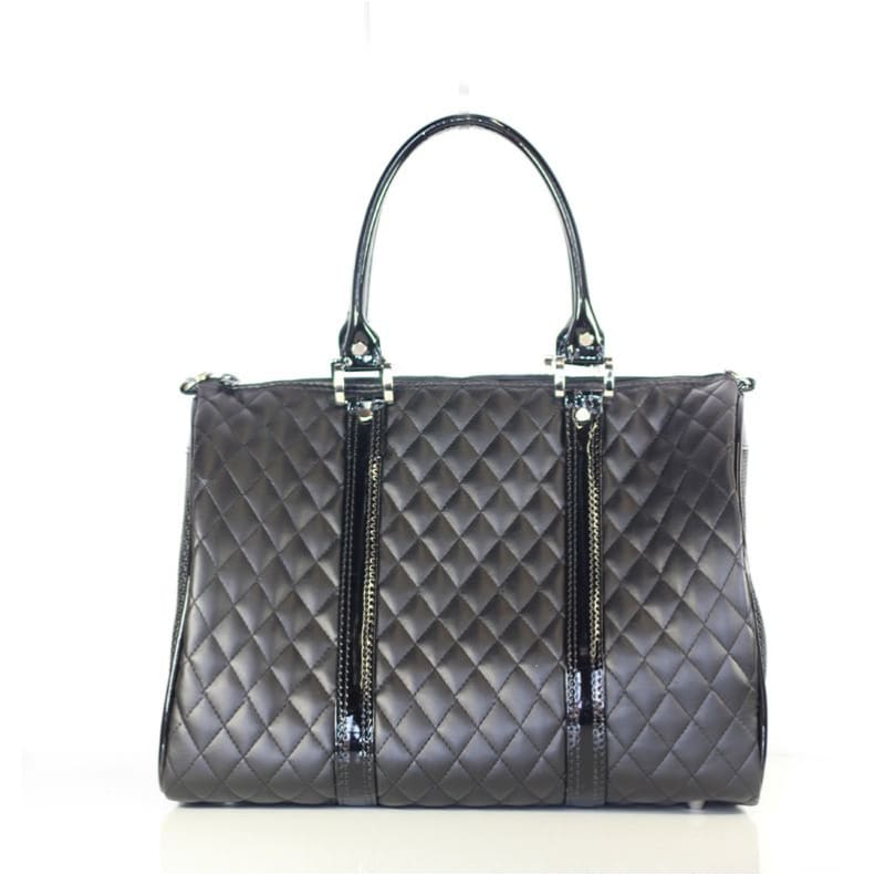 Black Quilted JL Duffel Dog Carrying Bag Pet Carriers & Crates luxury dog carriers, luxury dog purse carriers, NEW ARRIVAL
