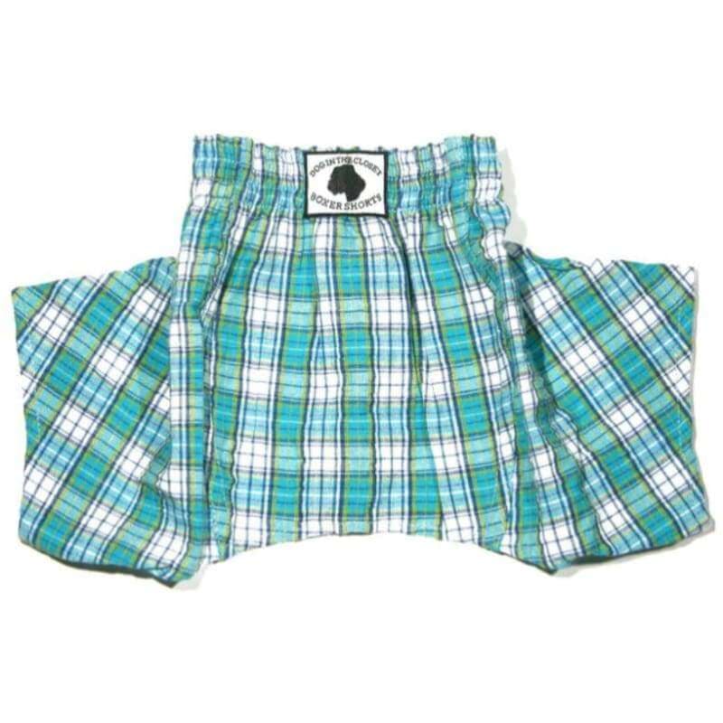 Blue Seersucker Boxer Shorts For Dogs boxer shorts for dogs, clothes for small dogs, cute dog apparel, cute dog clothes, dog apparel
