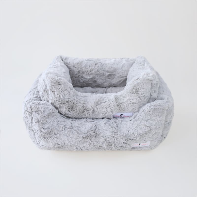 Bella Dog Bed in Silver bolster beds for dogs, doggie designs, luxury dog beds, memory foam dog beds, orthopedic dog beds