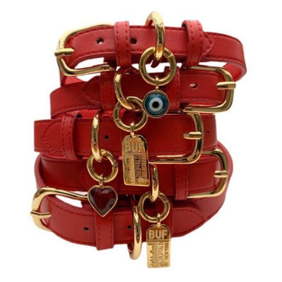 LuluBell Bijoux Red Leather Collar & Collar Charm Bundle NEW ARRIVAL