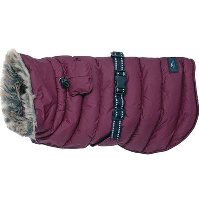 Burgundy Alpine Extreme Cold Weather Puffer Coat Dog Apparel