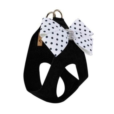 Black & White Polka Dot Nouveau Bow Step-In Harness