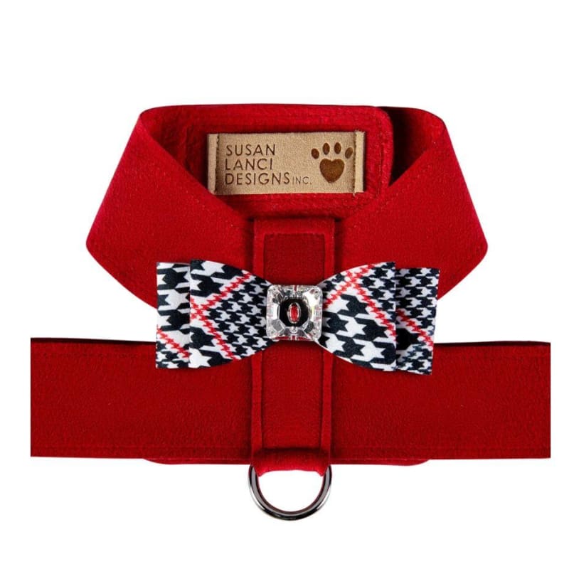 Classic Glen Houndstooth Ultrasuede Nouveau Bow Tinkie Harness