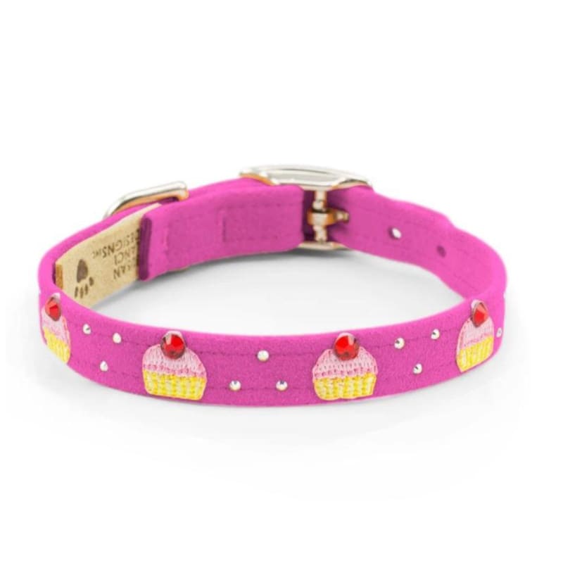 Embroidered Cupcake Ultrasuede Collar MORE COLOR OPTIONS, NEW ARRIVAL
