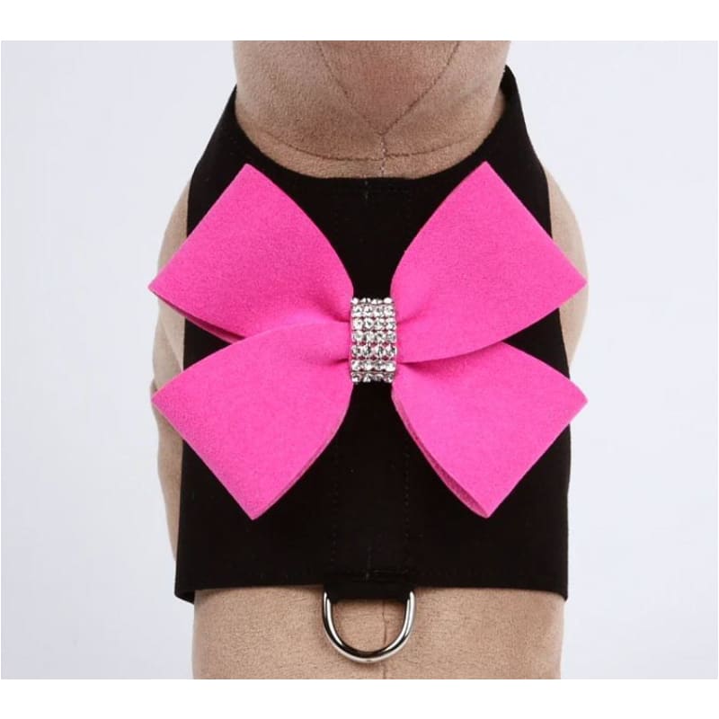 Black & Pink Sapphire Ultrasuede Nouveau Bow Bailey Harness