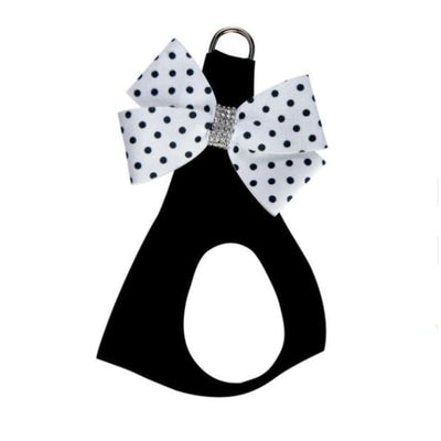 Black & White Polka Dot Nouveau Bow Step-In Harness