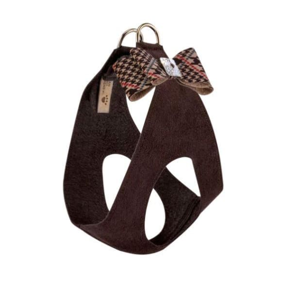 Chocolate Glen Houndstooth Big Bow Nouveau Bow Step-In Harness