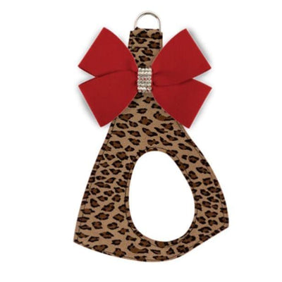 Cheetah & Red Nouveau Bow Step-In Harness