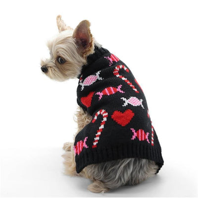 Holiday Candy Dog Sweater Dog Apparel clothes for small dogs, cute dog apparel, cute dog clothes, dog apparel, dog hoodies