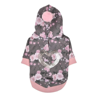 Gray & Pink Calla Dog Hoodie NEW ARRIVAL, PUPPIA