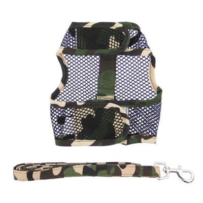 - Camouflage Mesh Dog Harness & Leash Set