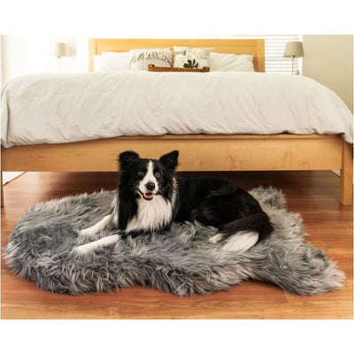 Charcoal Gray PupRug™ Faux Fur Othopedic Dog Bed NEW ARRIVAL