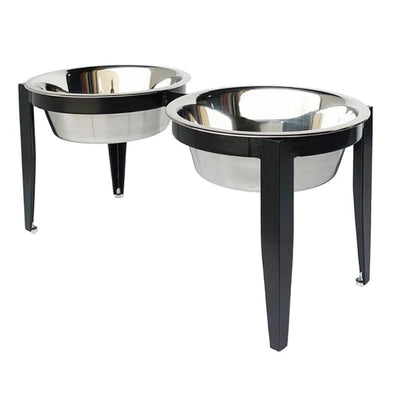 - Vision Indoor Outdoor Double Diner Raised Dog Feeder Black NEW ARRIVAL