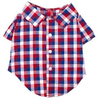 Red White and Blue Check Dog Shirt Dog Apparel 4th of july, clothes for small dogs, cute dog apparel, cute dog clothes, dog apparel