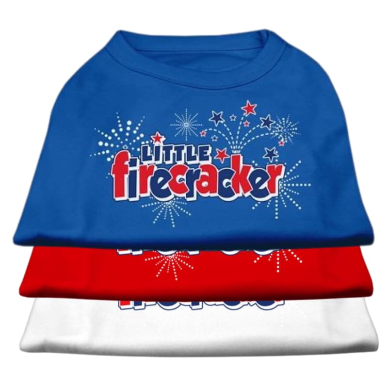 Little Firecracker Dog T-Shirt 4th of july, MIRAGE T-SHIRT, MORE COLOR OPTIONS, patriotic