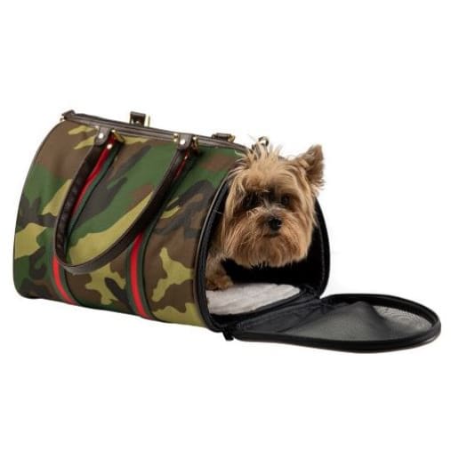 Camo Stripe JL Duffel Dog Carrying Bag Pet Carriers & Crates luxury dog carriers, luxury dog purse carriers, NEW ARRIVAL