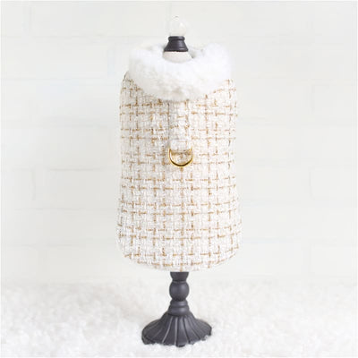 Chanel Tweed Dog Coat in Cream Dog Apparel NEW ARRIVAL