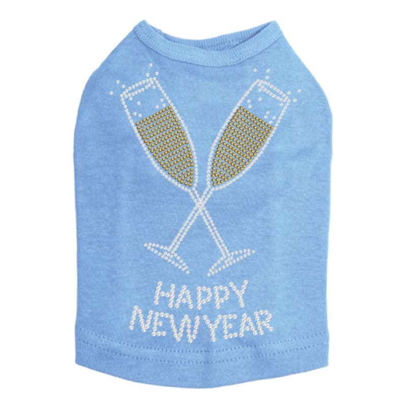 Happy New Year Champagne Glasses Dog Tank Top clothes for small dogs, cute dog apparel, cute dog clothes, dog apparel, dog sweaters