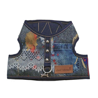 Denim Lace Harness Vest clothes for small dogs, cute dog apparel, cute dog clothes, cute dog dresses, dog apparel