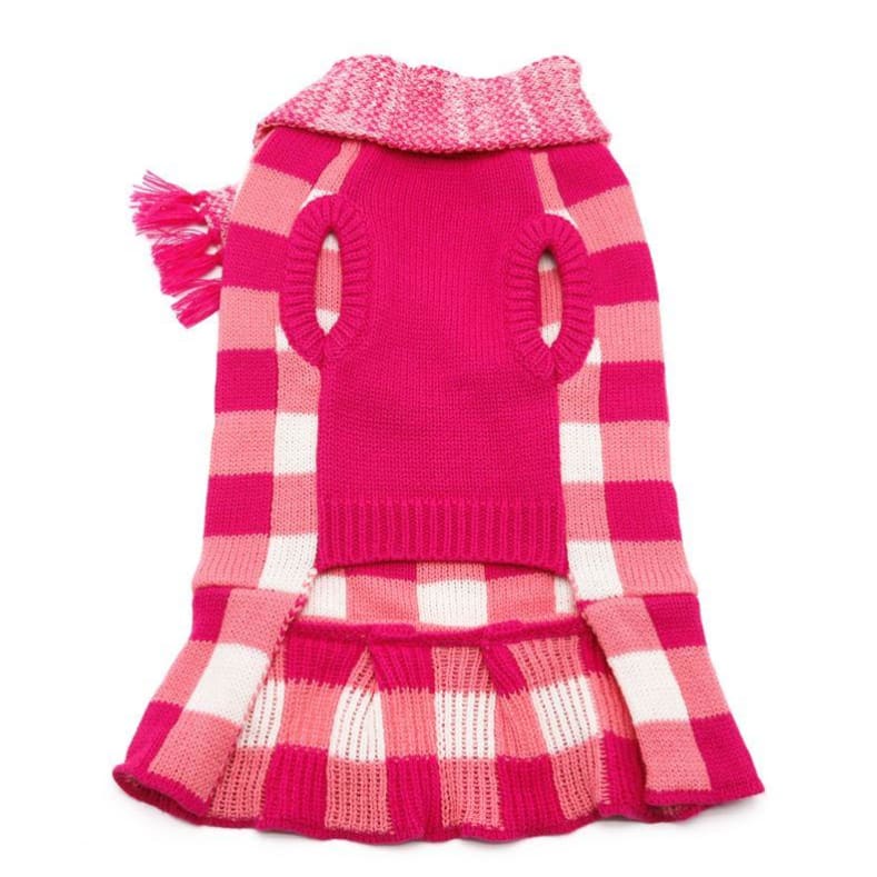 Gingham Dog Sweater Dress clothes for small dogs, COATS, cute dog apparel, cute dog clothes, cute dog dresses