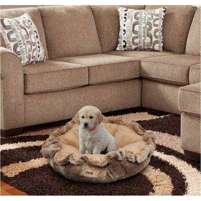 Divine Caramel and Simba Cuddle Pod burrow beds for dogs, dog nest, dog snuggle beds