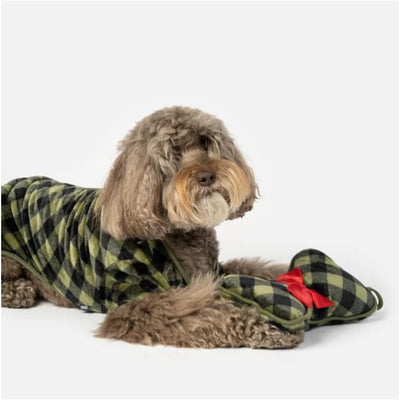Green Plaid Elf Dog Pajamas + Stocking Pillow Dog Apparel NEW ARRIVAL