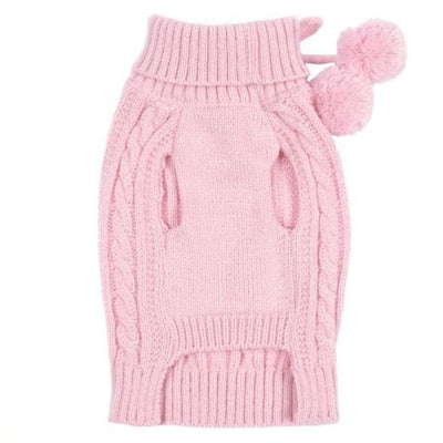 Pink Pom Cable Knit Sweater NEW ARRIVAL