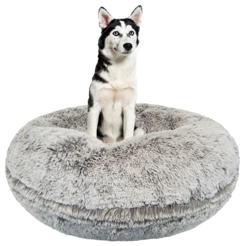 Frosted Snow Shag Bagel Bed Dog Beds BAGEL BEDS, bagel beds for dogs, BEDS, cute dog beds, donut beds for dogs