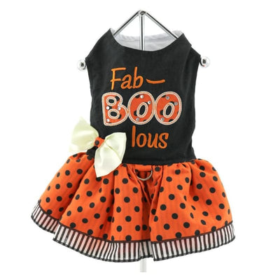 Halloween Fab-BOO-Lous Harness Dress With Matching Leash clothes for small dogs, cute dog apparel, cute dog clothes, cute dog dresses, dog 
