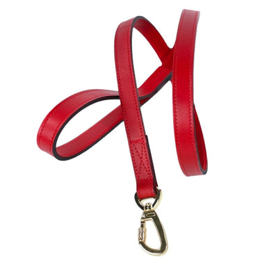Hartman Italian Leather Dog Collar In Ferrari Red Pet Collars & Harnesses genuine leather dog collars, luxury dog collars, MADE TO ORDER, 