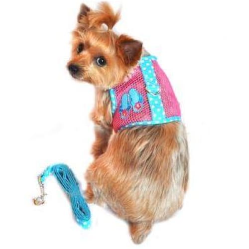 - Pink & Blue Flip Flop Dog Harness & Matching Leash NEW ARRIVAL
