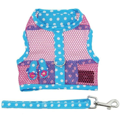 - Pink & Blue Flip Flop Dog Harness & Matching Leash NEW ARRIVAL